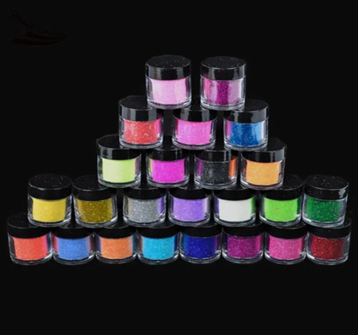 Nouveau 24 pièces métal brillant poussière ongles paillettes Nail Art poudre trousse à outils acrylique UV maquillage up2407799