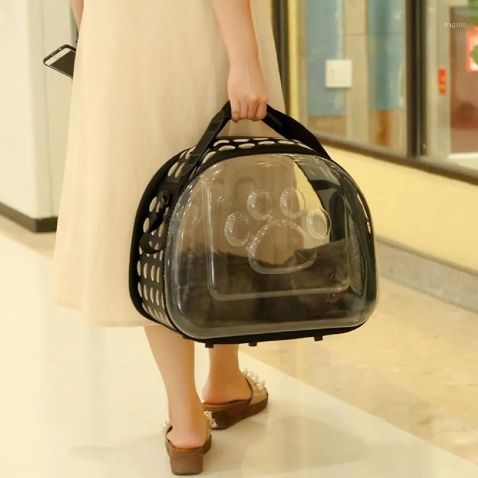 透明な旅行ペット犬キャリアの子犬猫小さな犬用屋外バッグを運ぶショルダーバッグソフトペット犬ケンネルペット製品1252Q