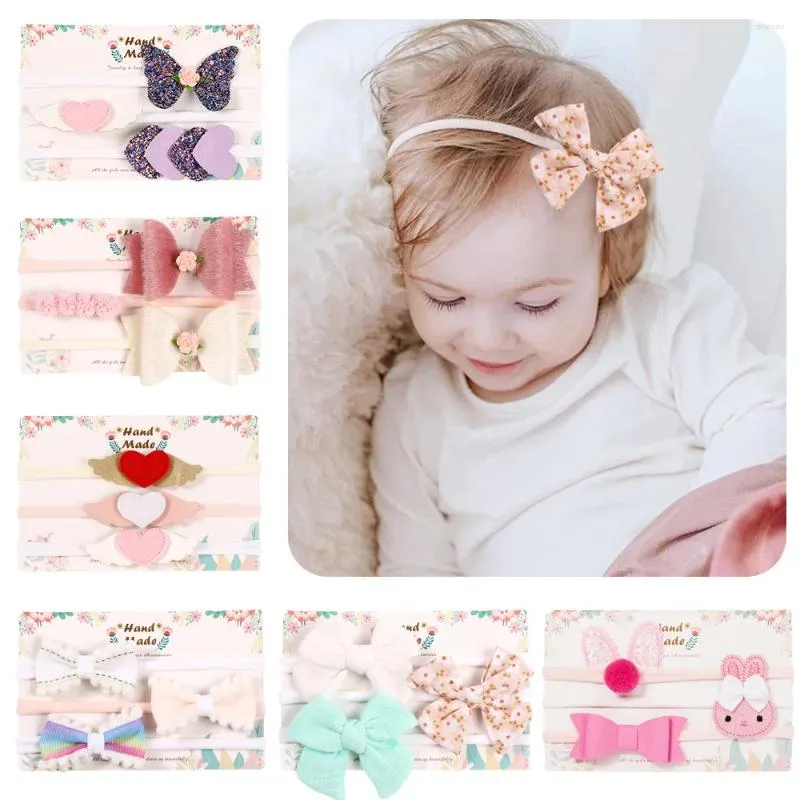 Acessórios de cabelo 3 pcs bebê arco floral headbands laço glitter princesa headwraps para meninas nascidas pogal