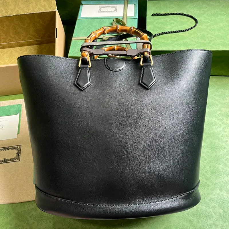 Большая сумка Дизайнерская бамбуковая сумка 40 СМ верхняя копия сумка через плечо с коробкой Полностью кожаная сумка Сумка для покупок большой вместимости