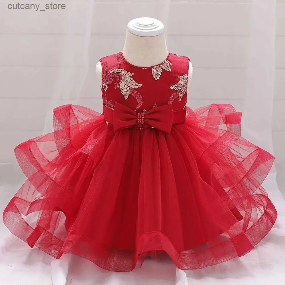 Sukienki dziewczyny nowe arriavl świąteczne ruffy Red Lace Romper Sukienka dla dzieci Siostra Księżniczki Kid