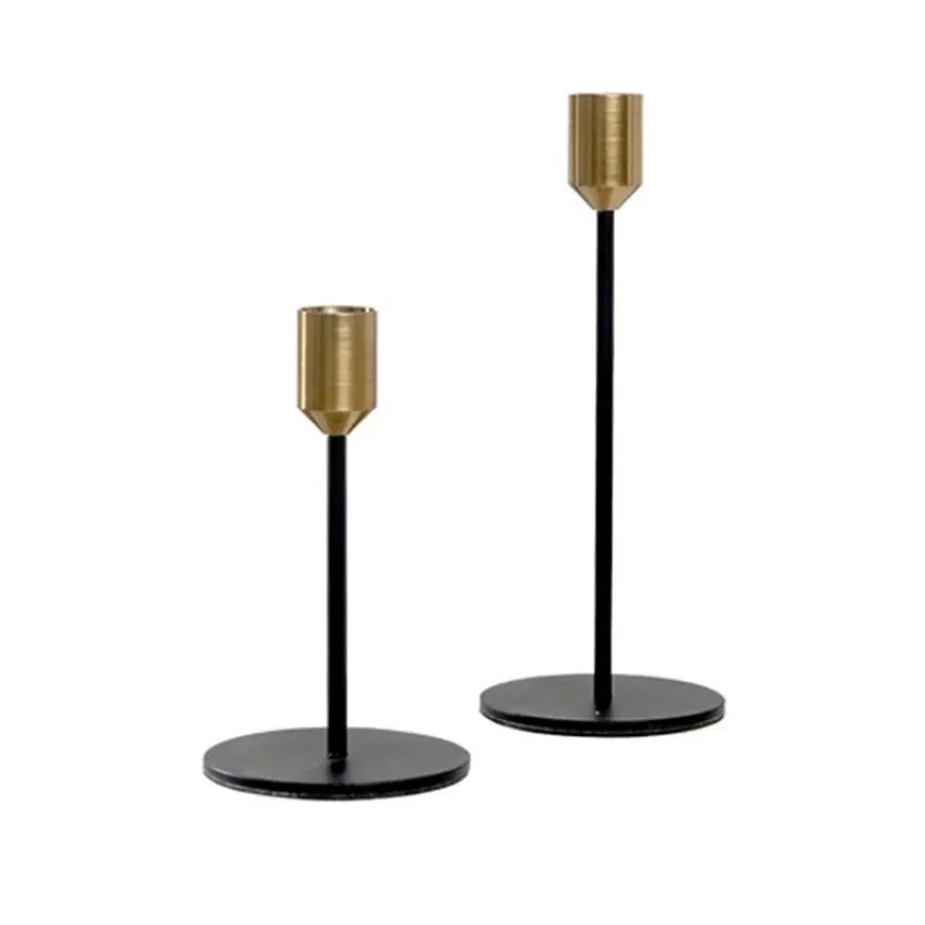 Modern Style Gold with Black Metal Candle Holders Wedding Centerpiece Decoration Bar Party Home Decor Candlestick218M