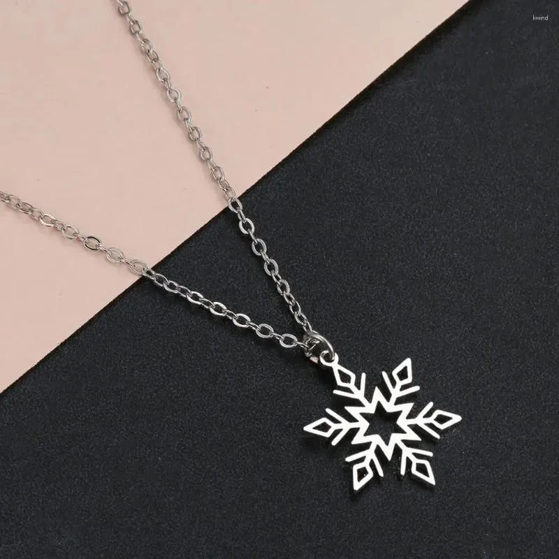 Ожерелья с подвесками Todorova, ожерелье из нержавеющей стали со снежинками, рождественское зимнее ожерелье для женщин, модные ювелирные изделия, подарок