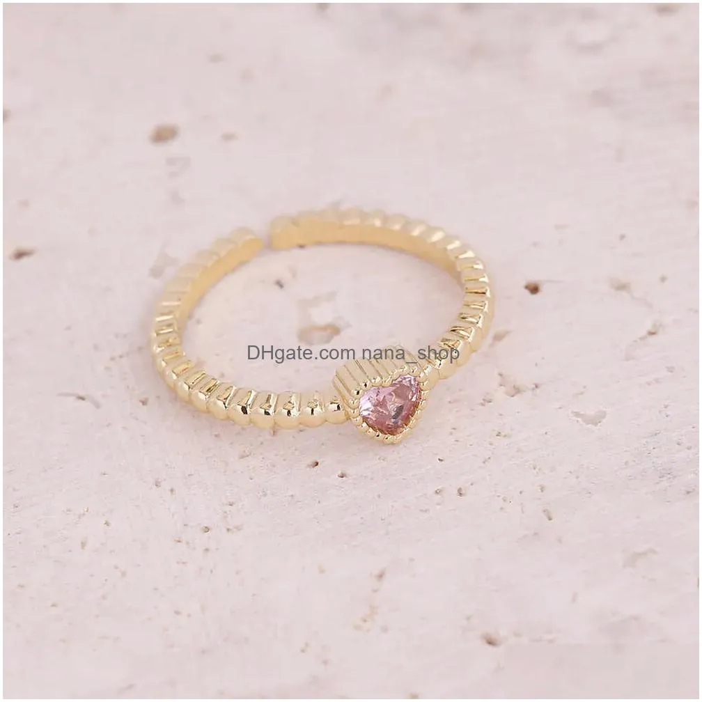 Rings Jewelry Little Daisy Moon Love Copper Micro Set Zircon Womens Ring R084 Drop Delivery Dhe2Z