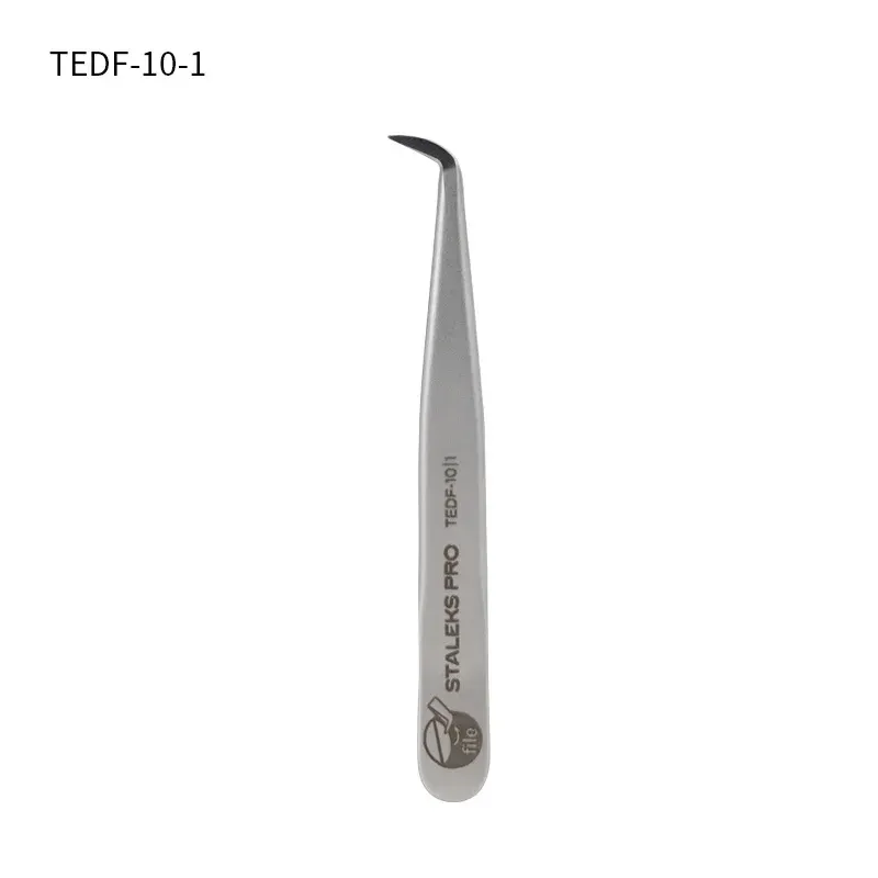 Tools STALEKS TEDF101 Highprecision Stainless Steel Seriers Curved Tweezers Grafting Eyelashes ExtensionTool Nail Sand Strip Tools