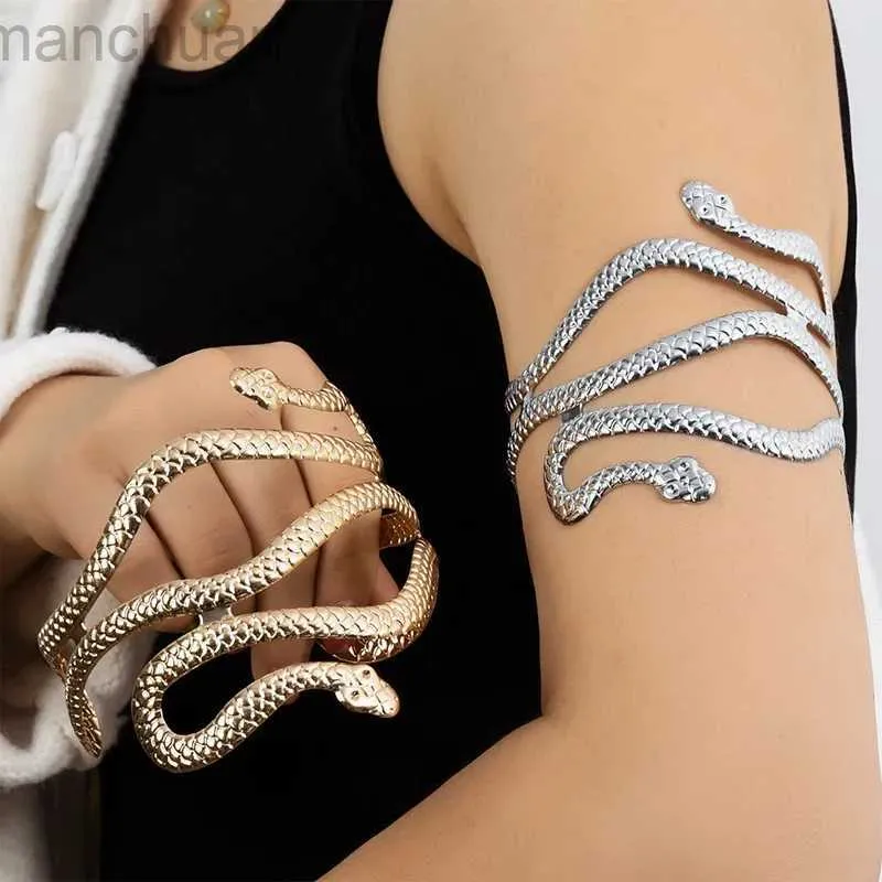 Bracelet Créatif Serpent Forme Bracelets Argent Plaqué Bijoux Personnalité Serpent Bras Manchette Tempérament Animal Ouverture Bracelets Bijoux Cadeaux ldd240312