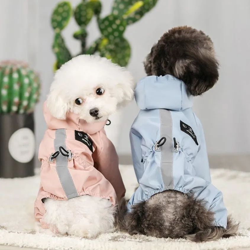 Hondenkleding Waterdichte modejack voor grote S Bulldog Chihuahua Raincoat Reflecterend verstelbare Pet Jumpsuit Y200917273O