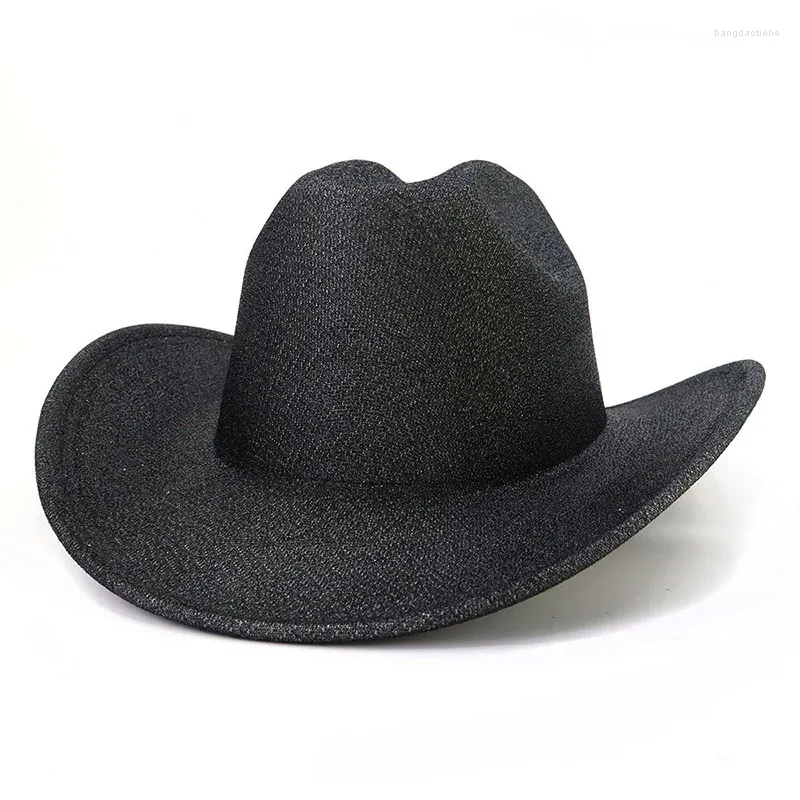 Berets Men's Cap Cowboy Cowgirl Hat Western Accessories Elegant Women's Hats Luxury Gentleman Jazz Country Panama