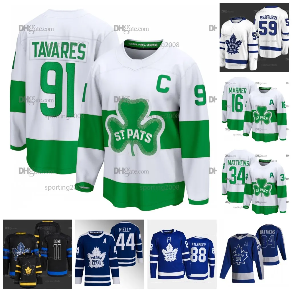 34 Auston Matthews 2024 St. Pats Jerseys Maple Leafs William Nylander Mitchell Marner John Tavares Morgan Rielly Matt Max Max Domi Calle Jarnkrok Bertuzzi