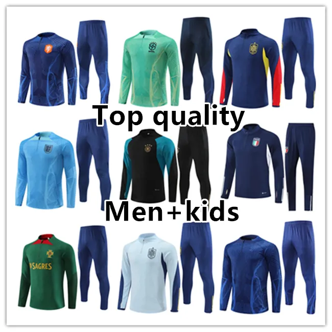 2324 abbigliamento sportivo della squadra nazionale Spagna Germania Brasile Portogallo Paesi Bassi englandES FG kit tuta da allenamento giacca da calcio survêtement piede uomo e bambino