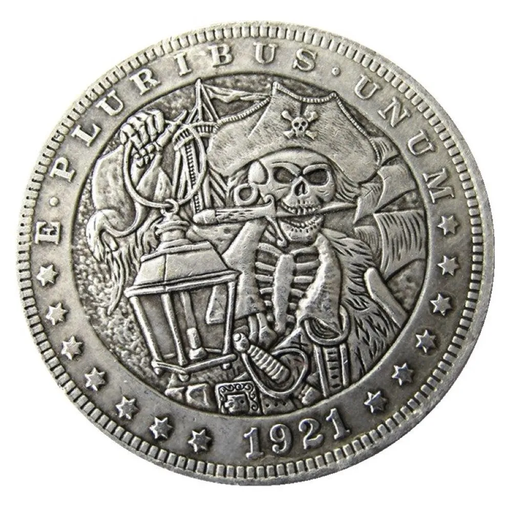 HB16 Hobo Morgan Dollar skull zombie skeleton Copy Coins Brass Craft Ornaments home decoration accessories310w