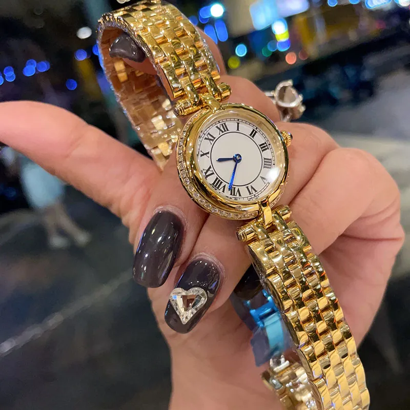 Diamonds Womans Watch Swiss Importerad kvartsrörelse armbandsur 27 mm lyxigt vattentätt modewristwatch montre de luxe klockor