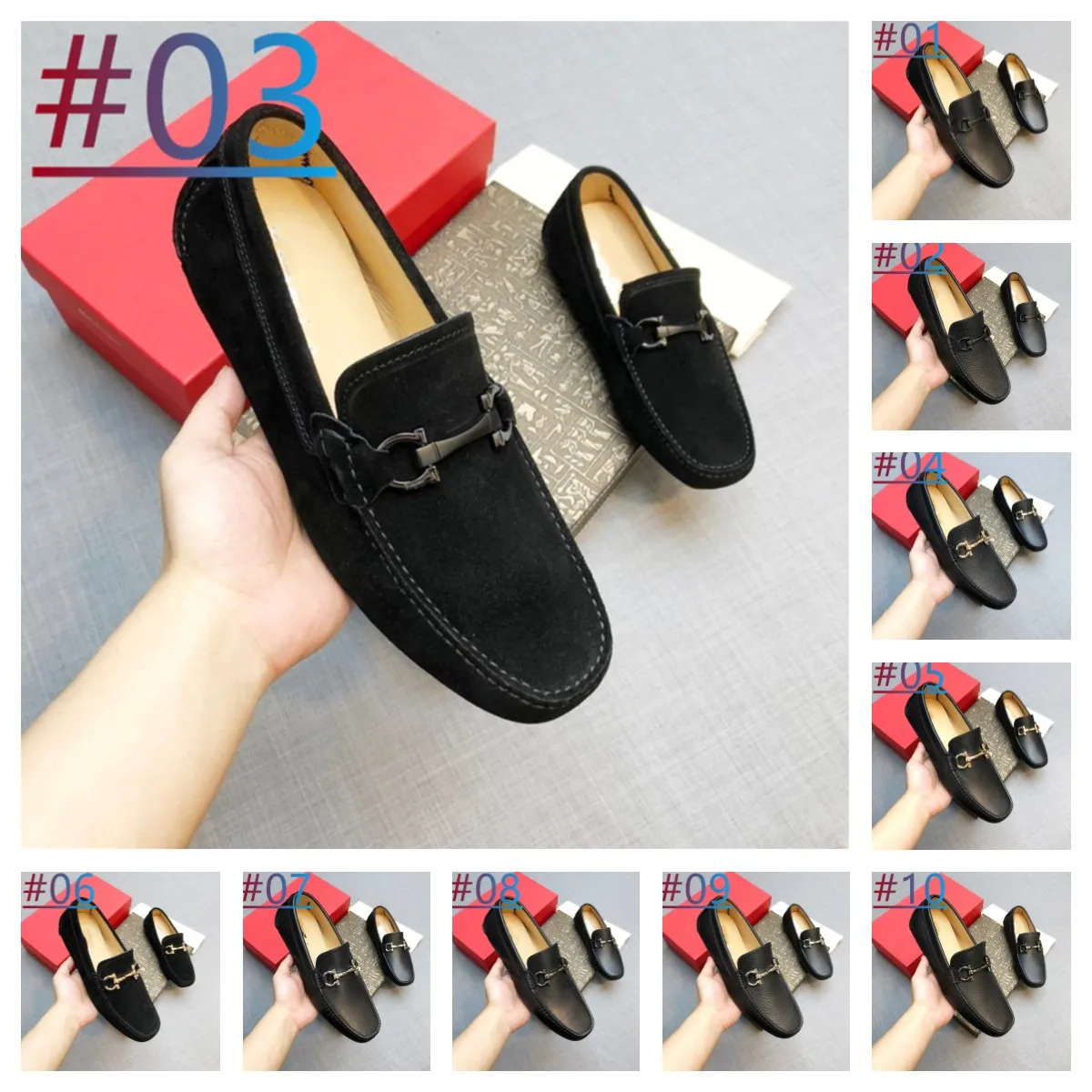 26 Modell italiensk designer loafers män skor avslappnad sommar svartblå mäns lyxiga loafers verkliga läder mockasins andningsbara slip på båtskor storlek 38-46