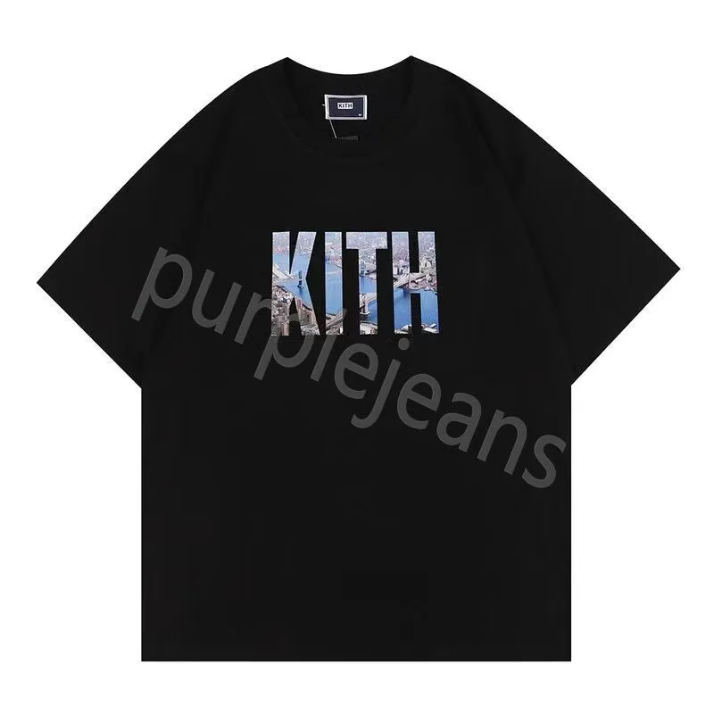 2024 المصمم Kith T Shirt قصير الأكمام العلامة التجارية الرفاهية الراب الراب الكلاسيكية Hop Male Singer Wrld Tokyo Shibuya Retro Street Fashion Thirt T-Shirt