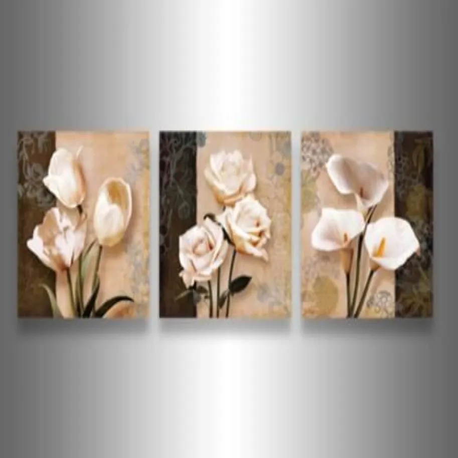 3 parçalı duvar sanatı modern soyut büyük ucuz çiçek ve beyaz hayat ağacı tuval üzerine yağlı boya ev dekorasyon poster245p
