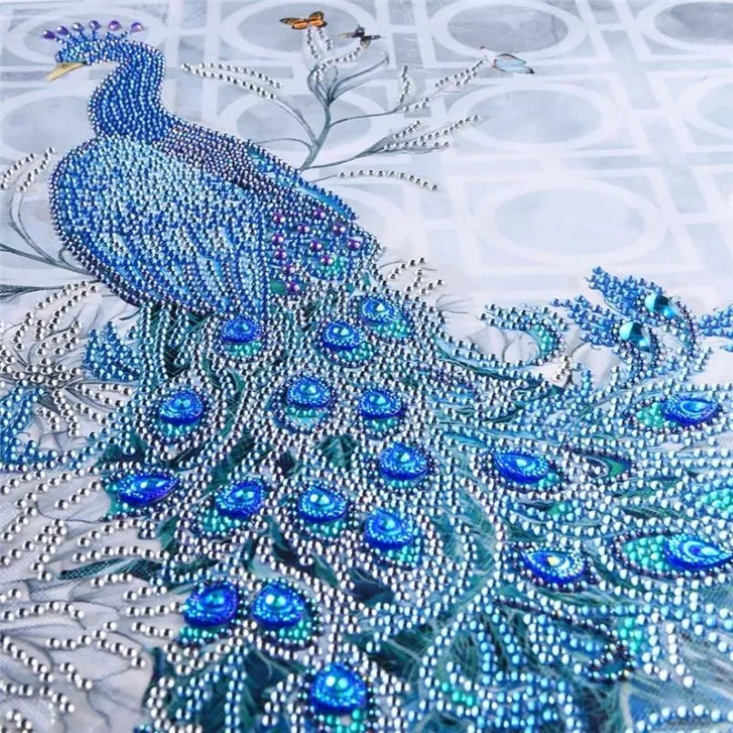 DIY Animal partial Rhinestone Peacock 5D Special Shaped Diamond Painting Full Drill Rhinestone Embroidery Cross Stitch Pictures185C