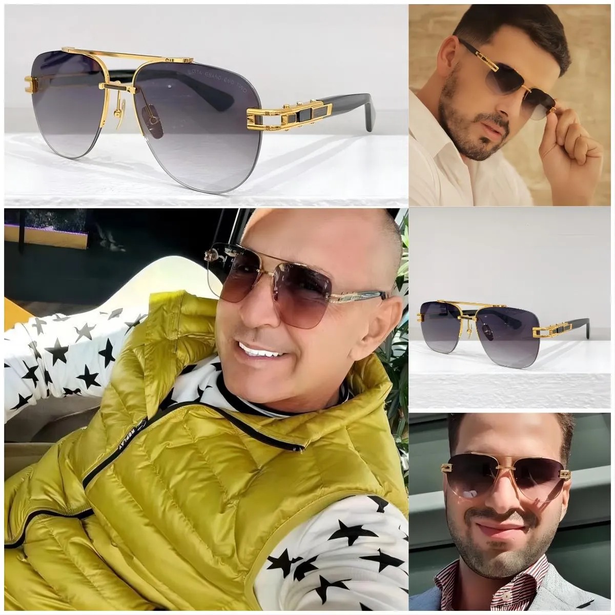 Top Original A Dita Grand Evo One Tow Rx Sunglasses Womens and Mens 레트로 럭셔리 브랜드 Rimless 안경 패션 디자인 여성 선글라스 금속 안경.