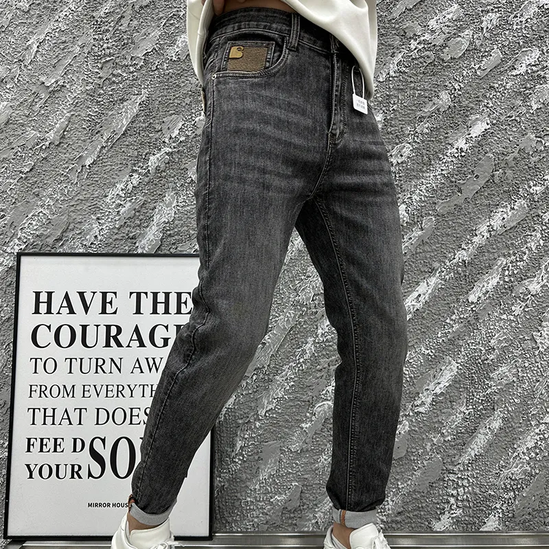 Jeans da uomo, versione slim fit micro span, buona elasticità, versione fashion-8833