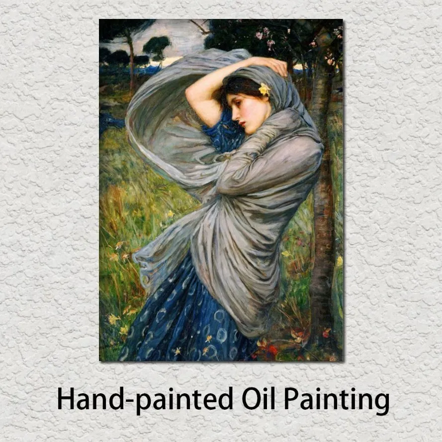 Art Oil Painting Portrait Boreas John William Waterhouse Hand Painted Canvas Women Artwork for Dinning Room2447