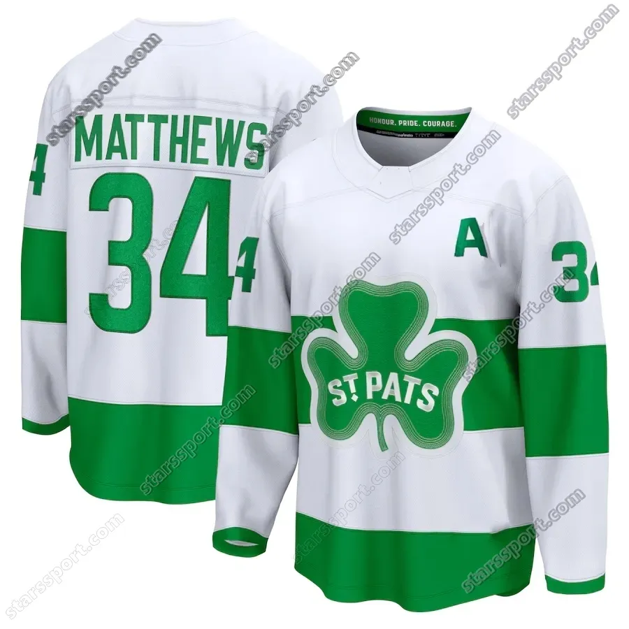 St. Pats Updated Maple Leaf Ice Hockey Uniform Featuring Auston Matthews Mitchell Marner Toronto Nylander Ryan Reaves Morgan Rielly Max Domi Tyler Bertuzzi 34 And 16 From Starssport 27.03 DHgate.Com