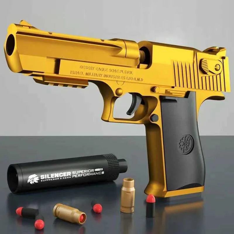 Gun Toys Gun Toys Desert Eagle Drop Shell Toy Gun Airsoft Soft Foam Bullet Outdoor CS Gun For Boys Girls Shooting Gift Bitthday 2400308