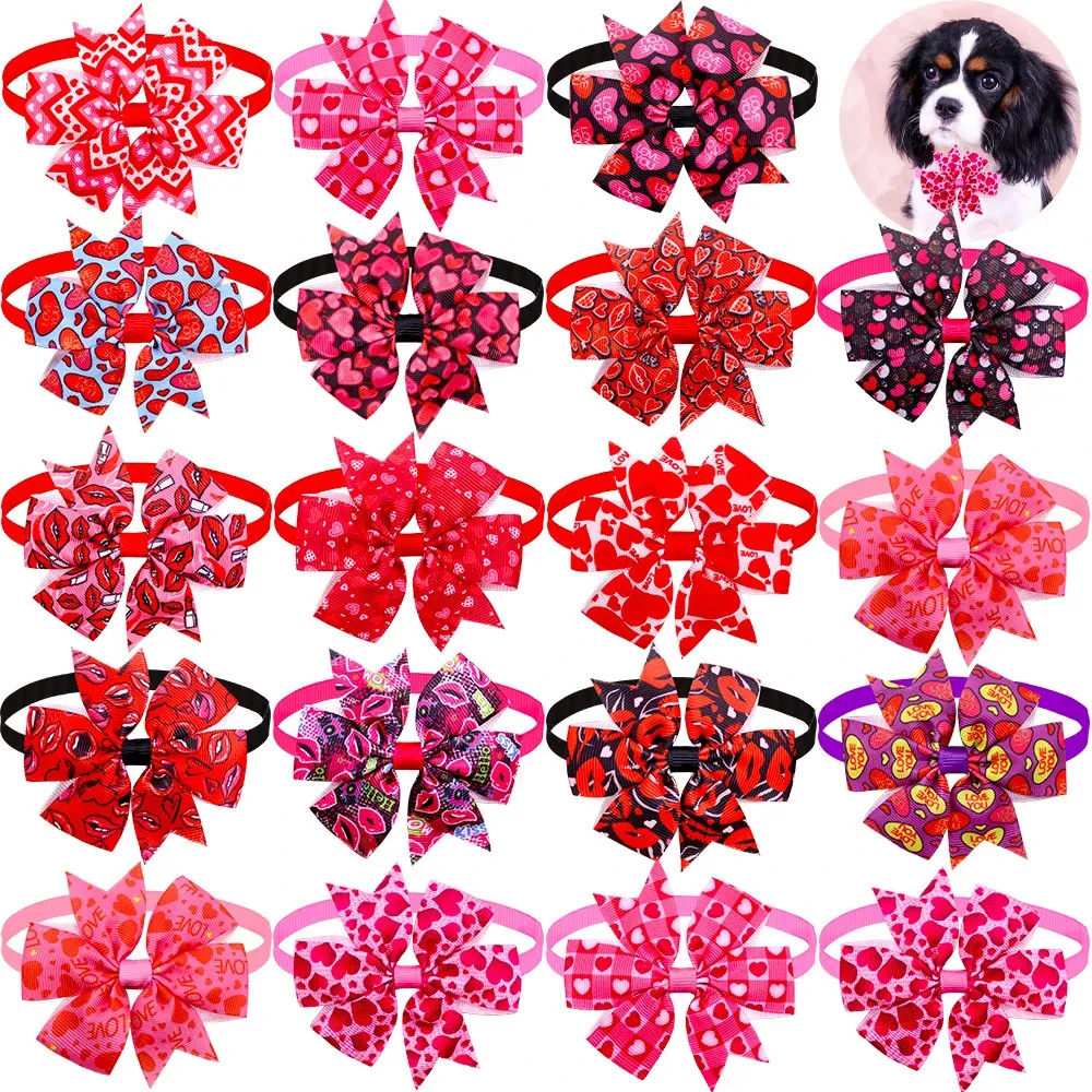 50 pz Papillon per cani San Valentino Forniture per animali Accessori per cani Piccolo gatto Papillon Collare Gril Papillon Cravatta y240220