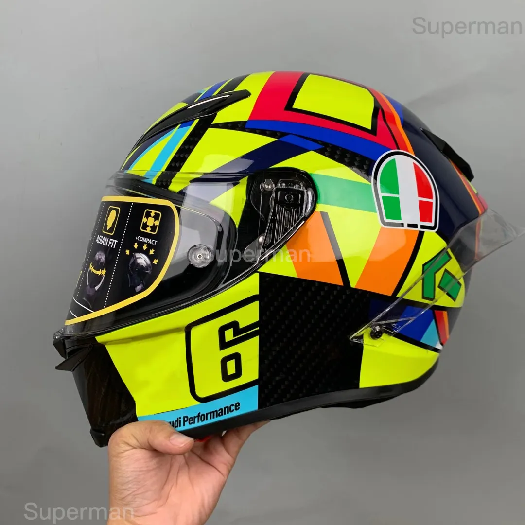 Full Yüz Motosiklet Kask Pista GP RR Soleluna Anti-Fog Visor Adam Binicilik Araba Motokros Yarışı Motosiklet Motosiklet Kask