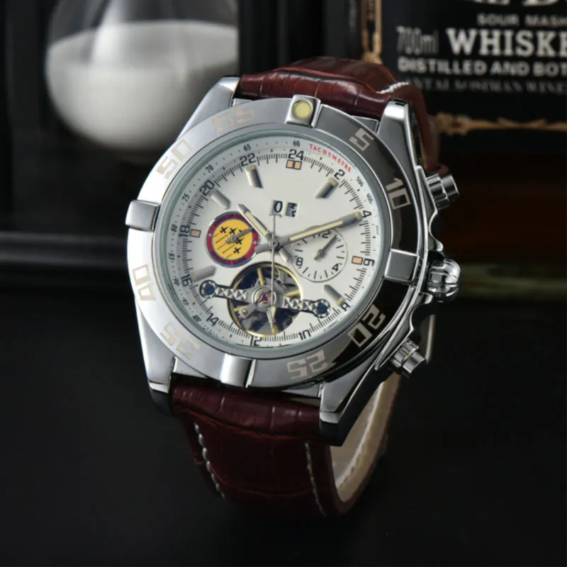 brand designer mens watches Fashion mechanical automatic luxury watch Leather strap daydate movement wristwatches for men Father's Day Gift