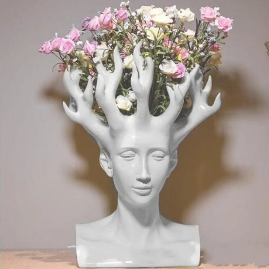 Man head ceramic vase home decor tabletop vases Movie Figure Art Designer creative287Q
