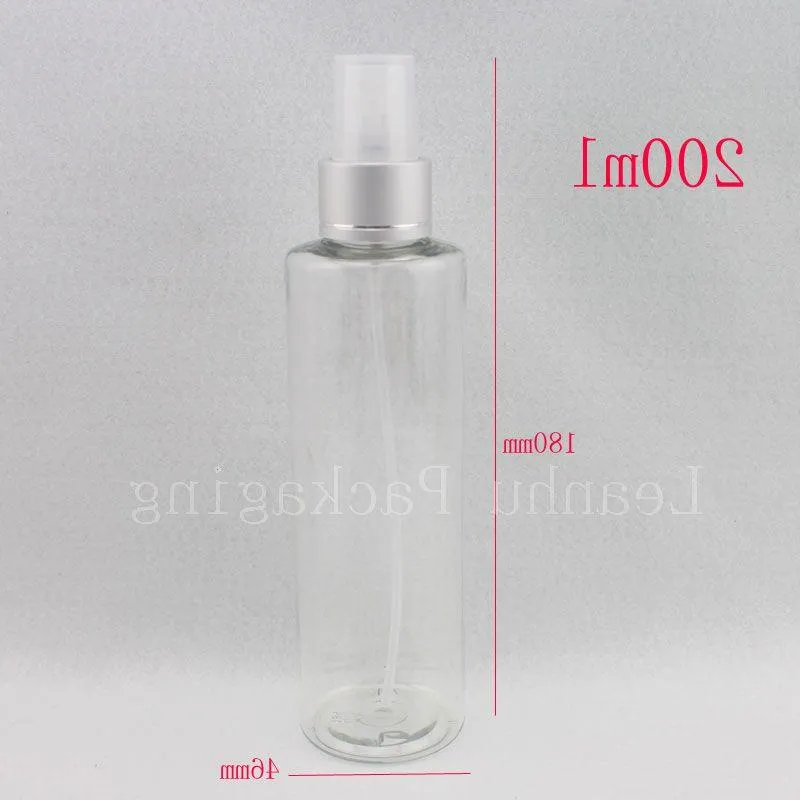 Flacone di profumo spray fine in alluminio da 200 ml X 30 per la cura personale, flacone di profumo ricaricabile vuoto in plastica trasparente all'ingrosso Etmku