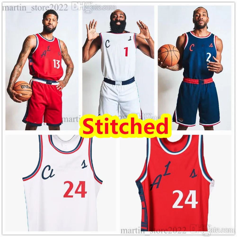 All-New Logo 2024 Basketball Kawhi Jerseys 2 Leonard Paul 13 George James 1 Harden Norman 24 Powell Ivica 40 Zubac Russell Westbrook Daniel Theis Terance Mann Stitched