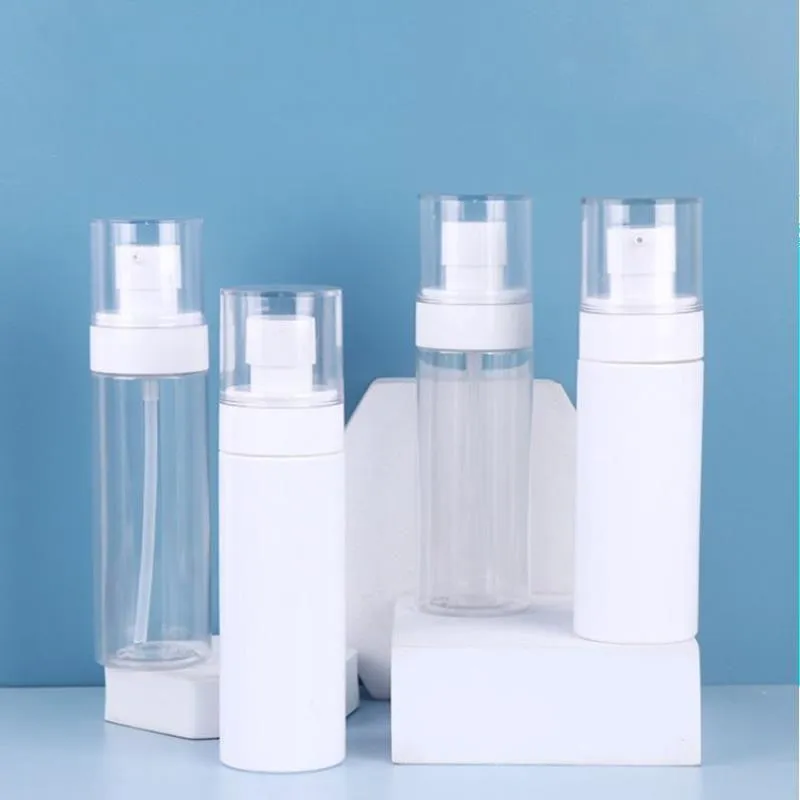 60ml 100ml beyaz el dezenfektan sprey şişe kozmetik seyahat doldurulabilir cilt bakımı plastik losyon şişeleri pompalı uegdj tewtd
