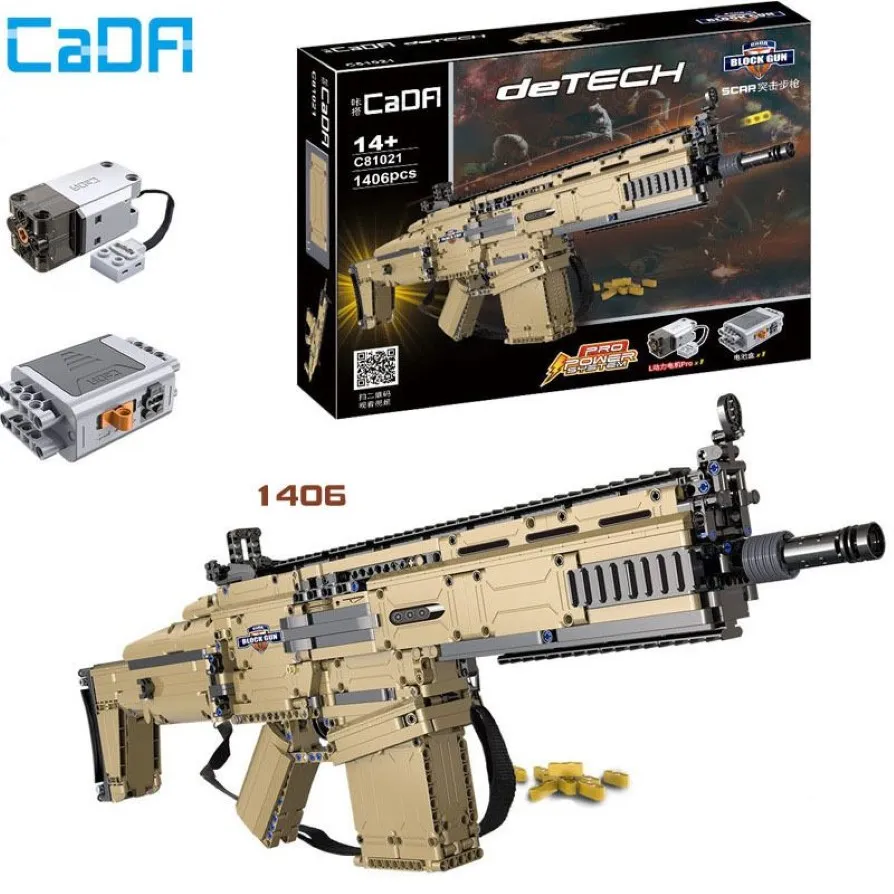 La série militaire SWAT électrique peut tirer des balles, des briques, des armes à feu, éducation FN SCAR 17S, modèle fermé, blocs de construction, jouets pour garçons, cadeaux C11242w
