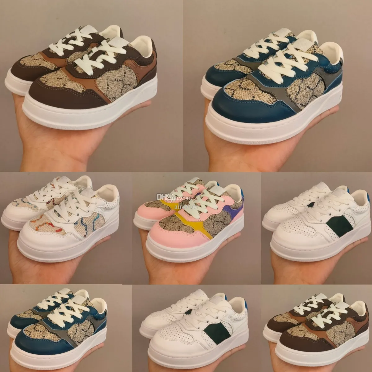 Kinder-Turnschuhe, Kleinkind-Plattformschuhe, Kinder, Ace Classic G, Kinderschuh, Mädchen, mit Buchstaben bedruckt, Sporttrainer, Jugend, Jungen, Ebenholz, Luxusmarke, Beige, Weiß, Marineblau, Größe EUR 26–35