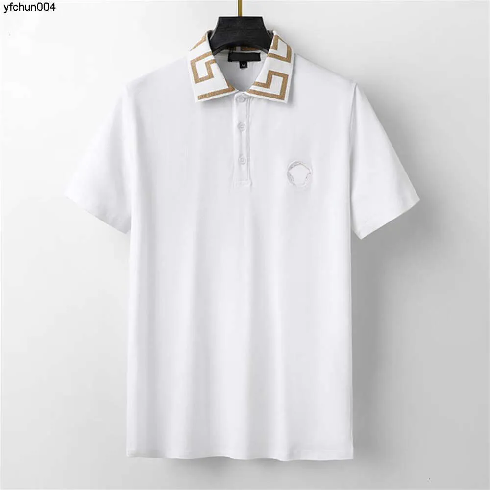 High-end borduurwerk polo katoen korte mouwen heren nieuwe zomer t-shirt business casual effen kleur mode shirt heren.m-3xl Pwp1