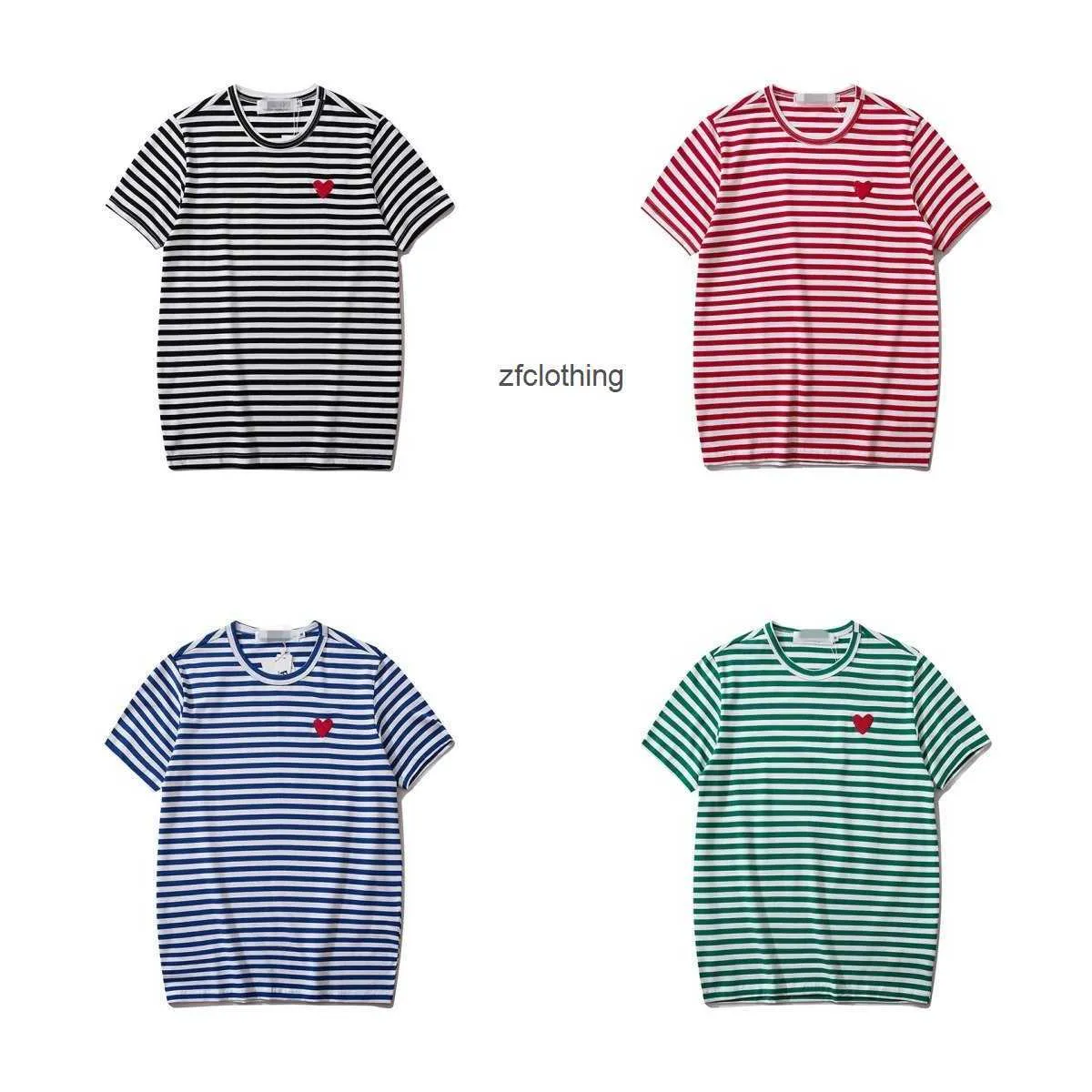 Designer Tee Mens camisetas CDG com des Garcons Little Red Heart Play Tir shirt White Medium Tee CC O7H2