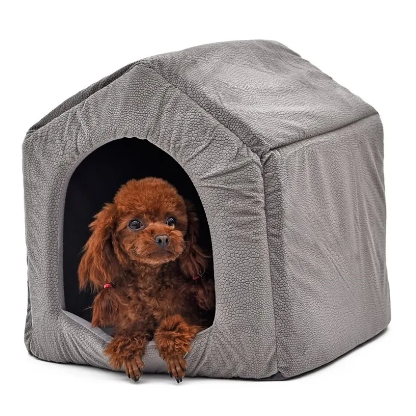 Hundbädd CAMA Para Cachorro Soft Dog House filt Alternativ Pet Cat Dog Home Shape 2 Färger Rödgrön valp Kennel Soft 201123281S
