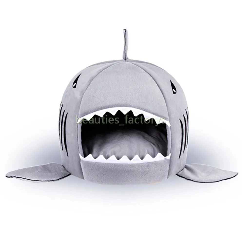 Pet Bed Cat Puppy Shark Shape Cushion Dog House Beds eller Möbler Kennel Varma husdjur Portable Supplies 1pcs224m