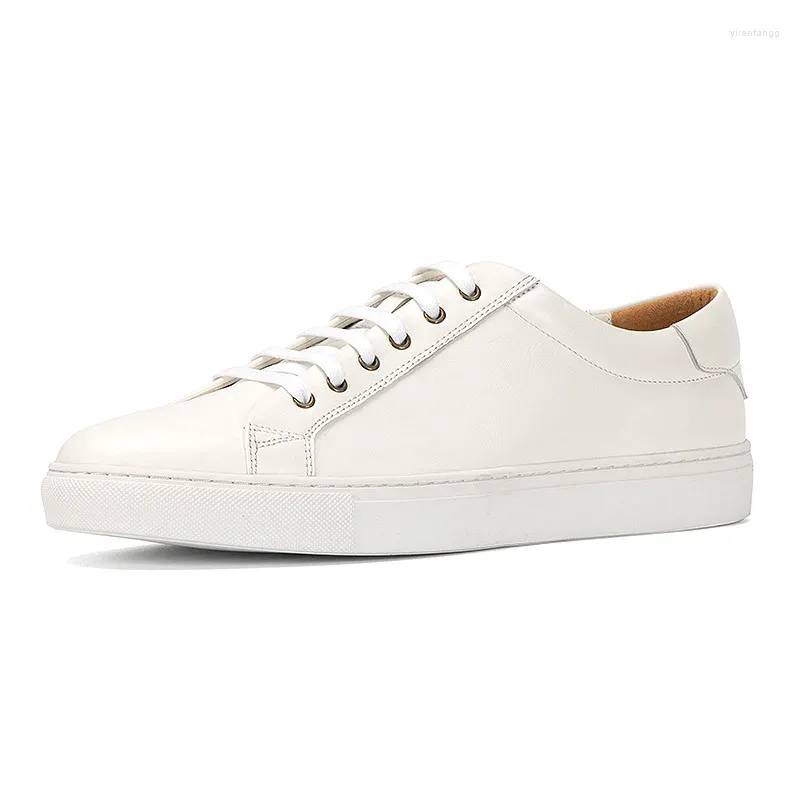 Casual skor äkta läder män vit platt lätta sneakers andningsbara sport för tenis zapatillas hombre