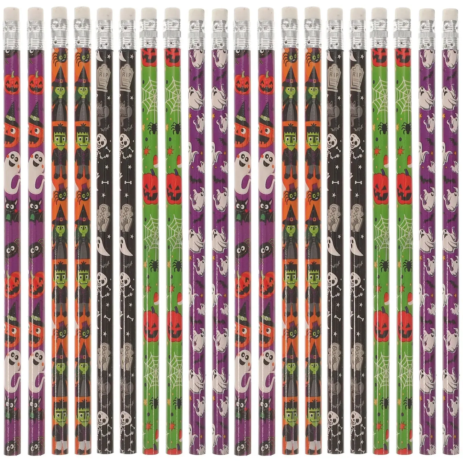 50Pcs Halloween Pattern BassBulk Pencils For Kids Eco-Friendly Writing Pens For Kidss Kids Gifts pattern random 240304