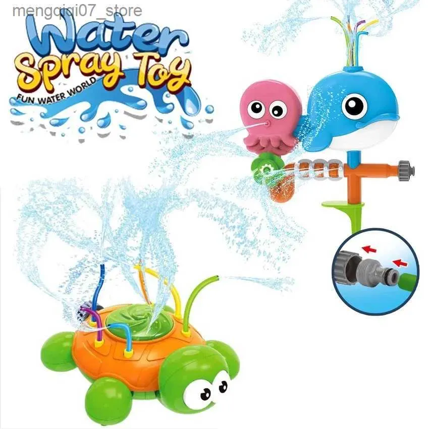 Areia jogar água diversão água sprinkler brinquedos tartaruga dos desenhos animados para criança verão jardim ao ar livre banheiro pistola de água fria brinquedo presentes para crianças diversão água l240312