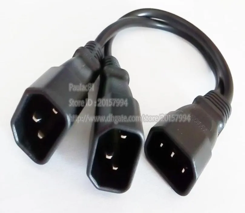 Power Plug Adapter Cord Single IEC 320 C14 Male to DualC14Male Short Y Type Splitter Cable About 25CM5PCS1719347