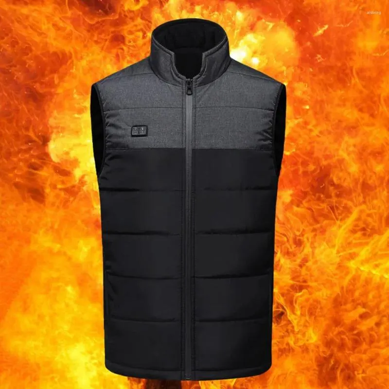 Men's Vests Quick Heating Vest Electric Usb Winter With Energy-saving Blocks Stand Collar Windproof Design For Men