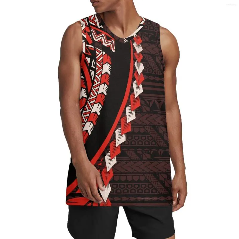 Tanques masculinos Polinésio Tribal Pohnpei Totem Tatuagem Imprime BadBoy Smalls Basketball Jersey Hip Hop Roupas para Festa S-XXXXL Férias