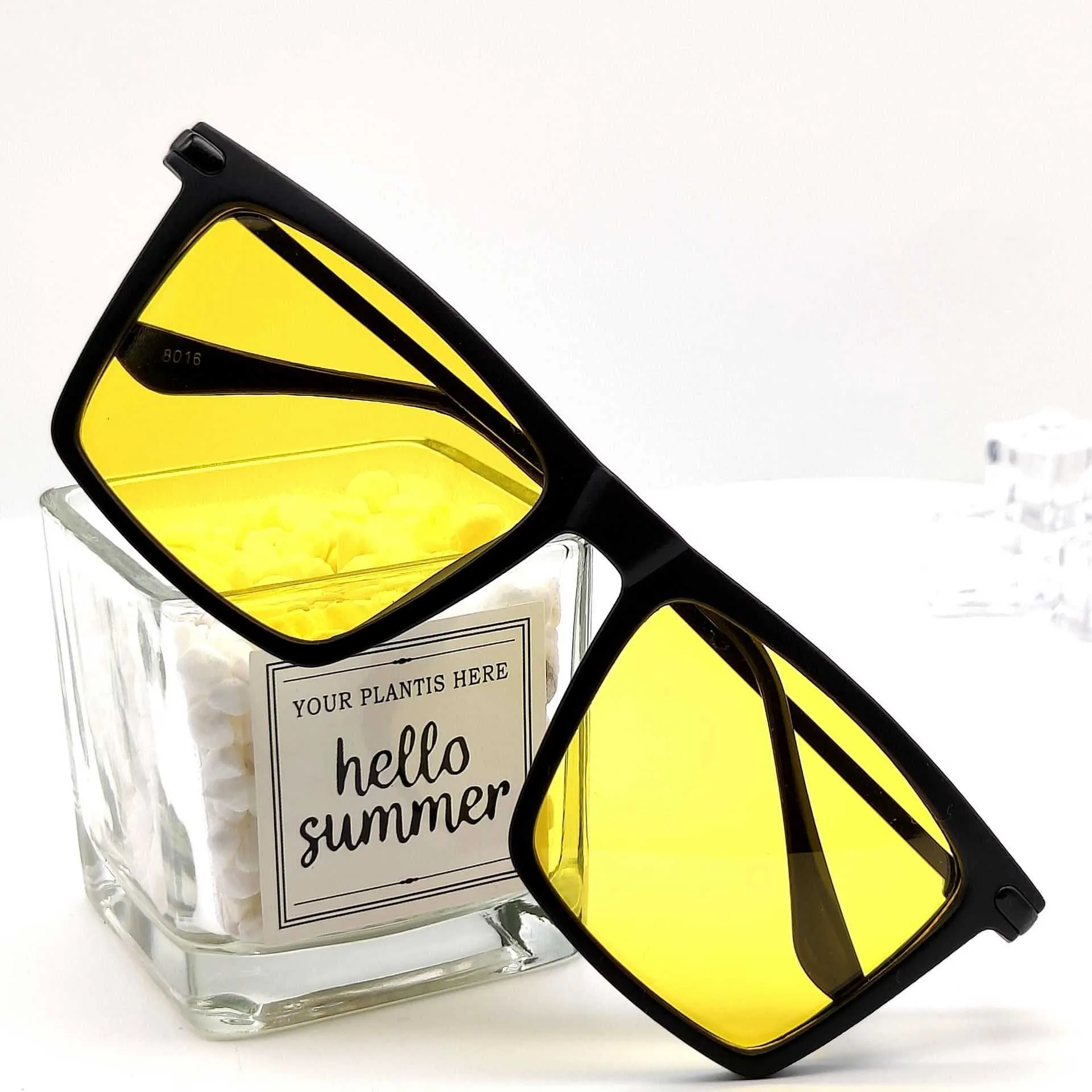 2023 Polarized sunglasses color sensitive metal sunglasses yellow night vision driving anti glare glasses