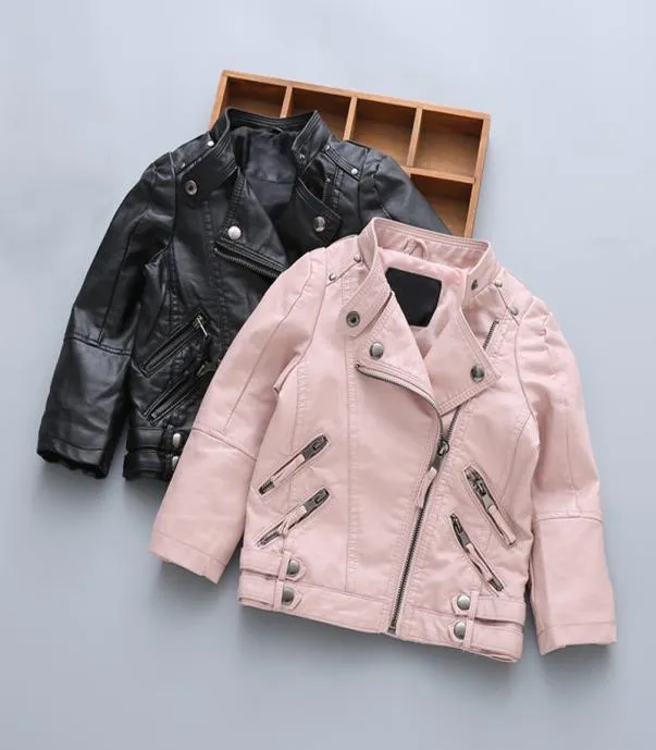 Enfants veste fille PU cuir garçons vestes vêtements noir vestes bébés enfants automne Coats8710311