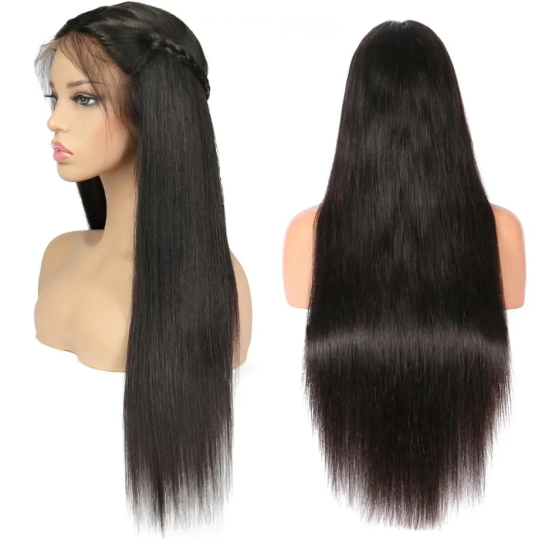 180 Density Unprocessed Original Real Human Long Hair Lace Front Cuticle Aligned Wig9660361