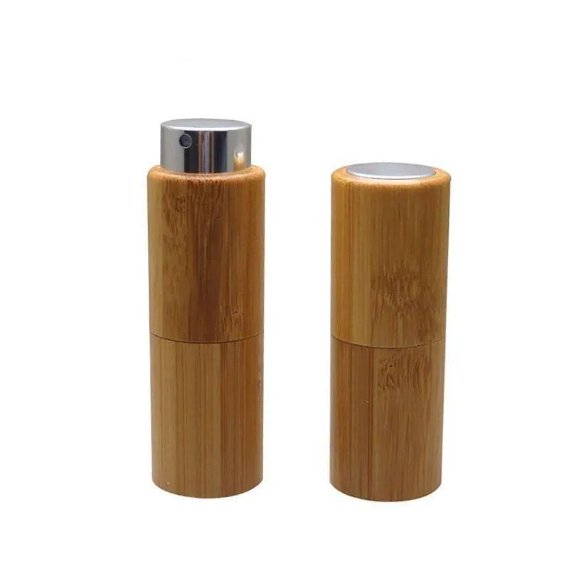 Bottiglia di profumo di bambù vuota da 10 ml, bottiglia spray di profumo di vetro di bambù fai da te, tubo di profumo portatile spedizione veloce F417 Ilxba Vrogk