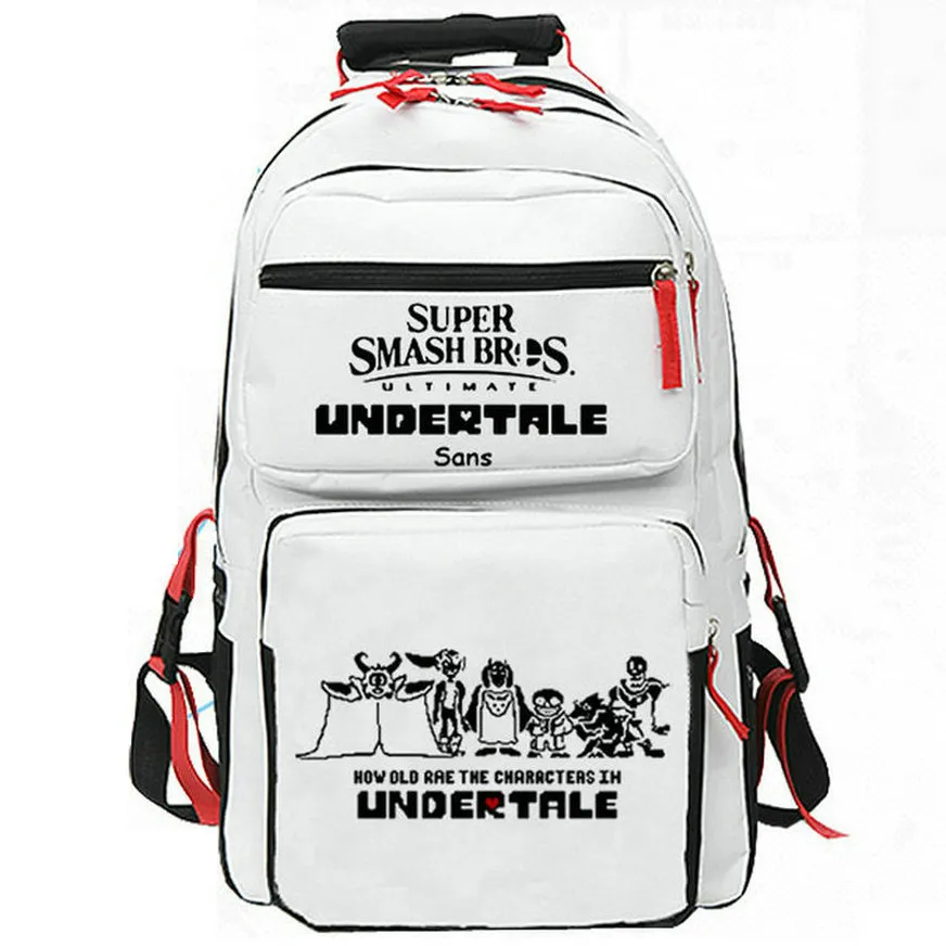 Bez plecaku Undertale Skull Daypack Jak stare postacie szkolne torba gra drukuj plecak zwykły szkolny biel czarny kolor kolorów