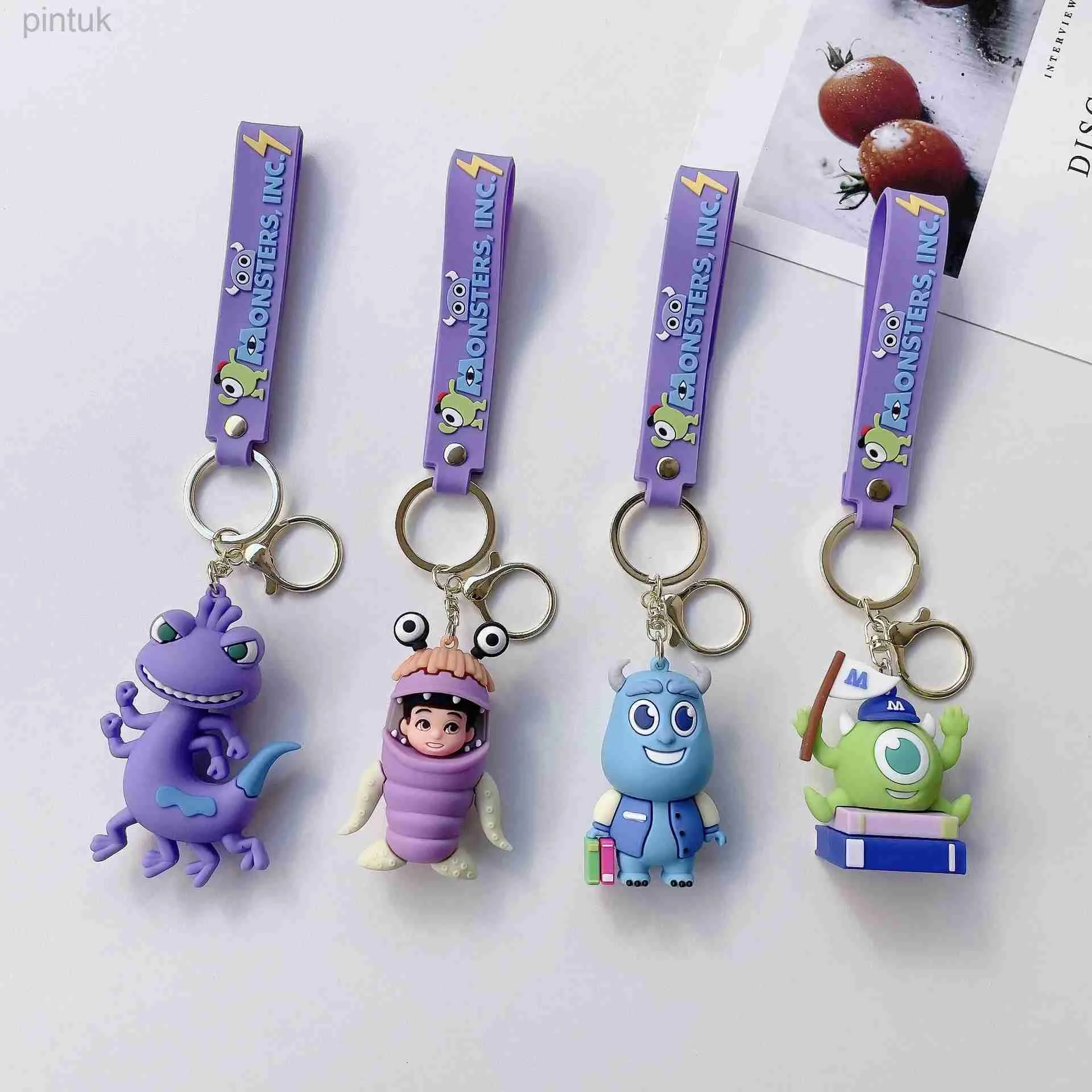 Anahtarlıklar Landards Creative Cartoon Figue Keychain Araba Kolye Çanta Toptan Özel Hediyeler Anahtar Tutucu Tag LDD240312